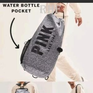 Victoria's Secret Pink Campus Convertible Duffel Backpack Grey New